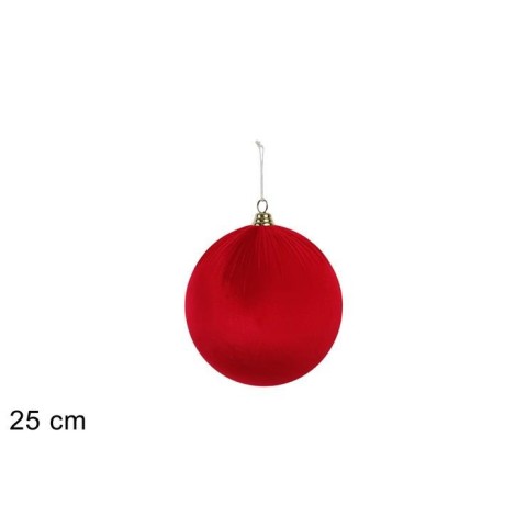 PALLA 25CM TESSUTO EFFETTO VELLUTO ROSSO